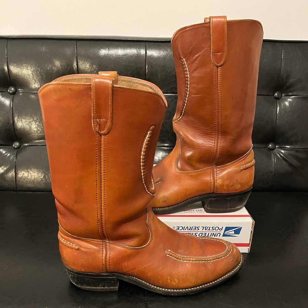Vintage Double H Western Boots Tan